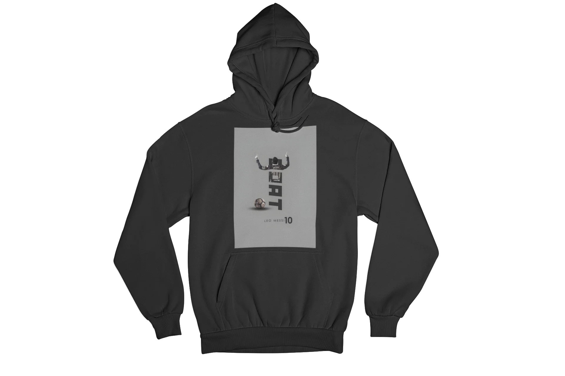 Leo Messi Hoodie showing some iconic images related to the football player