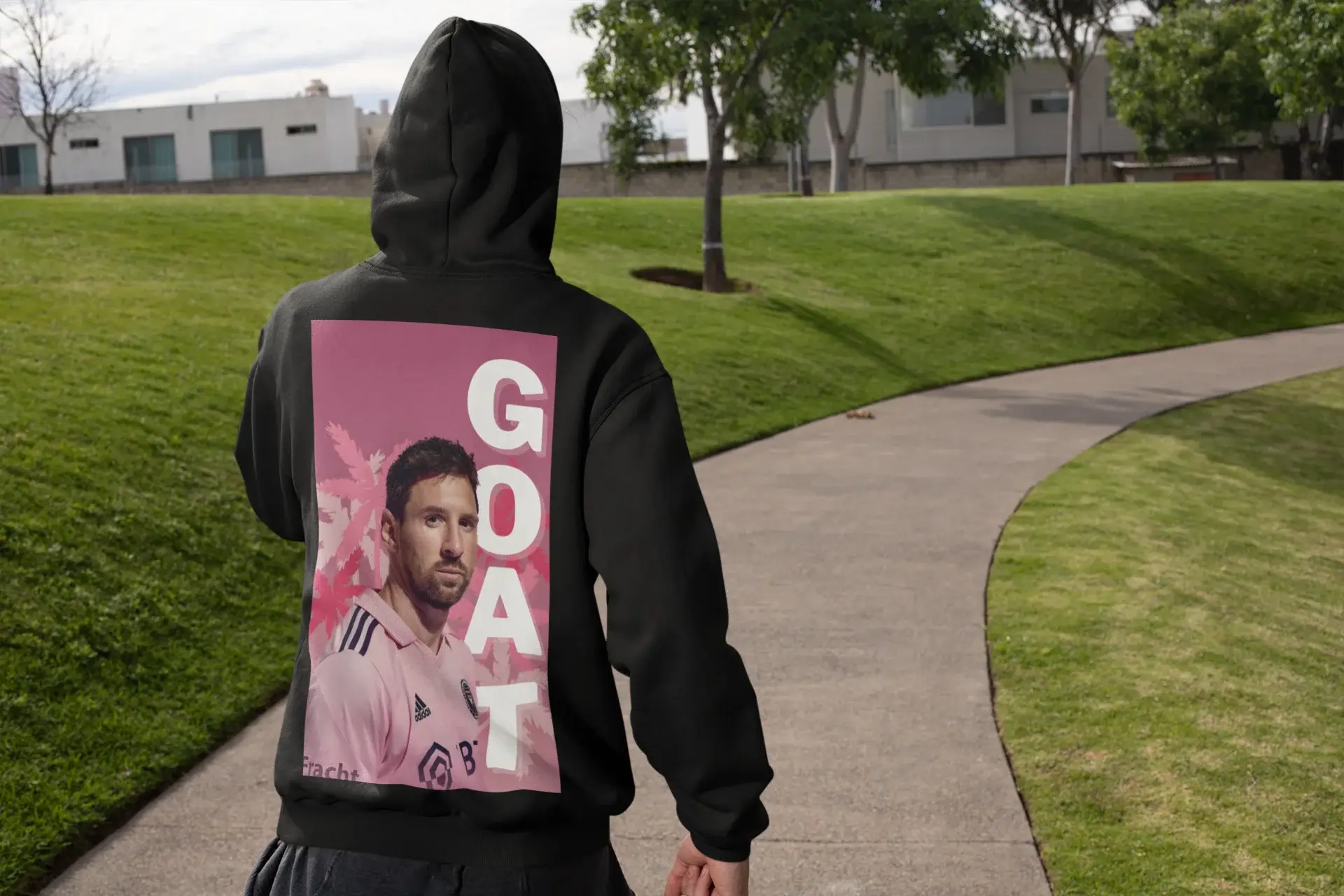 Leo Messi Hoodie showing some iconic images related to the football player